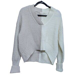 Altard State Women's Cream/Taupe High Low Long sleeve Sweater Size M